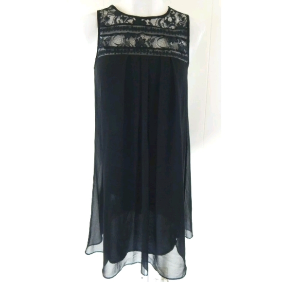 BCBGeneration Black Lace Trim Babydoll Dress - Picture 3 of 4